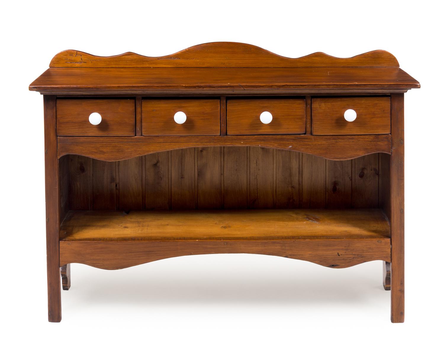 An American Cherry Work Table Height 33 1/4 x width 46 3/4 x depth 11 5/8 inches. — 19TH CENTURY