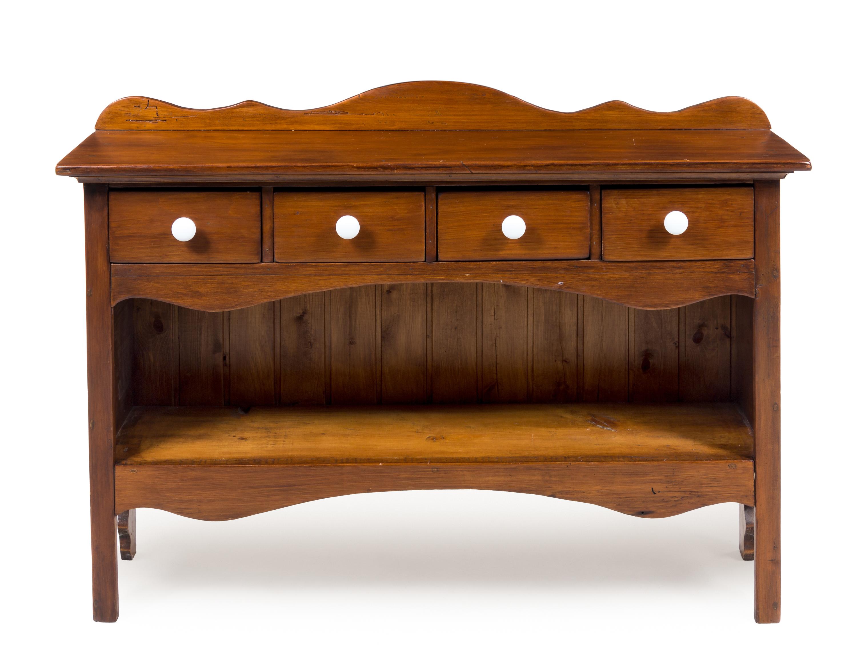 An American Cherry Work Table Height 33 1/4 x width 46 3/4 x depth 11 5/8 inches. — 19TH CENTURY