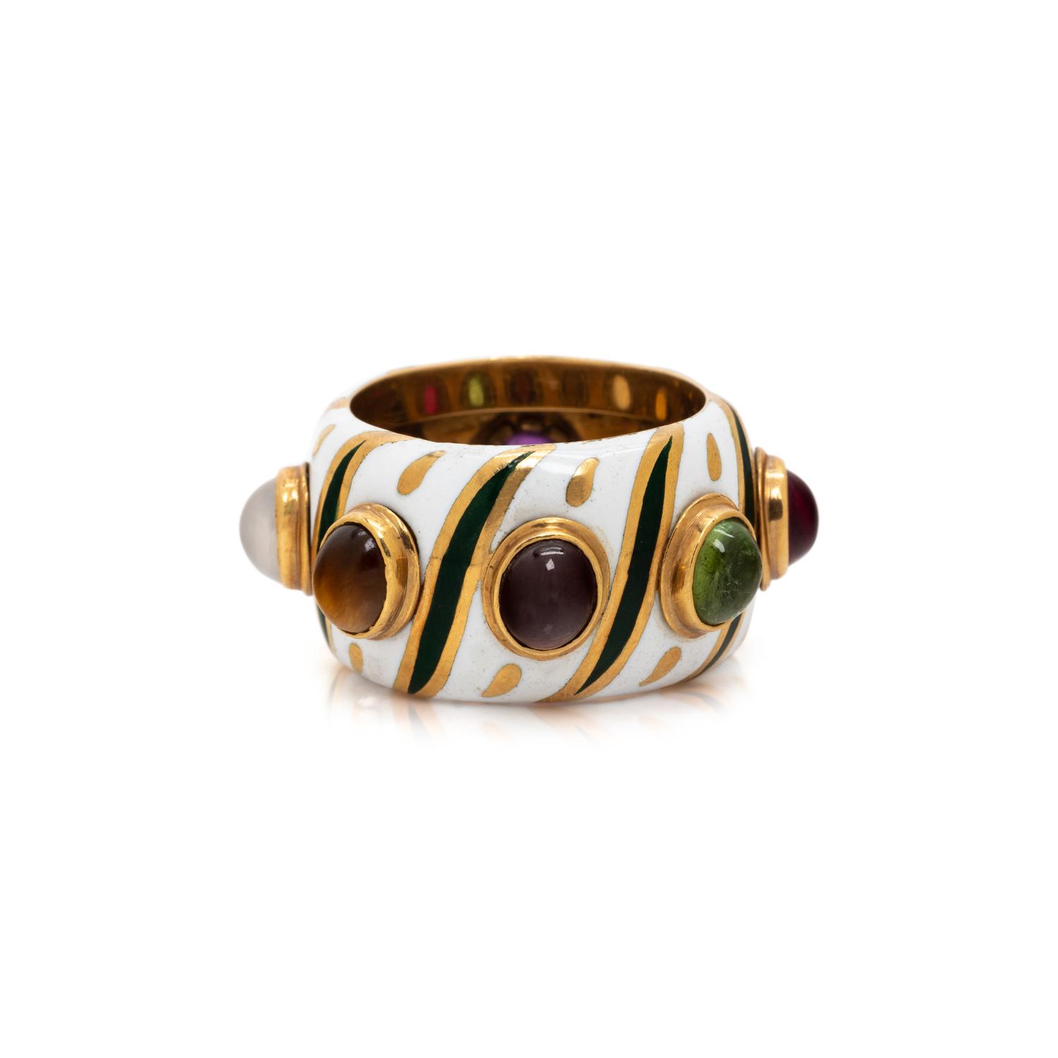MULTIGEM AND ENAMEL RING