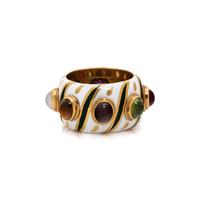 MULTIGEM AND ENAMEL RING
