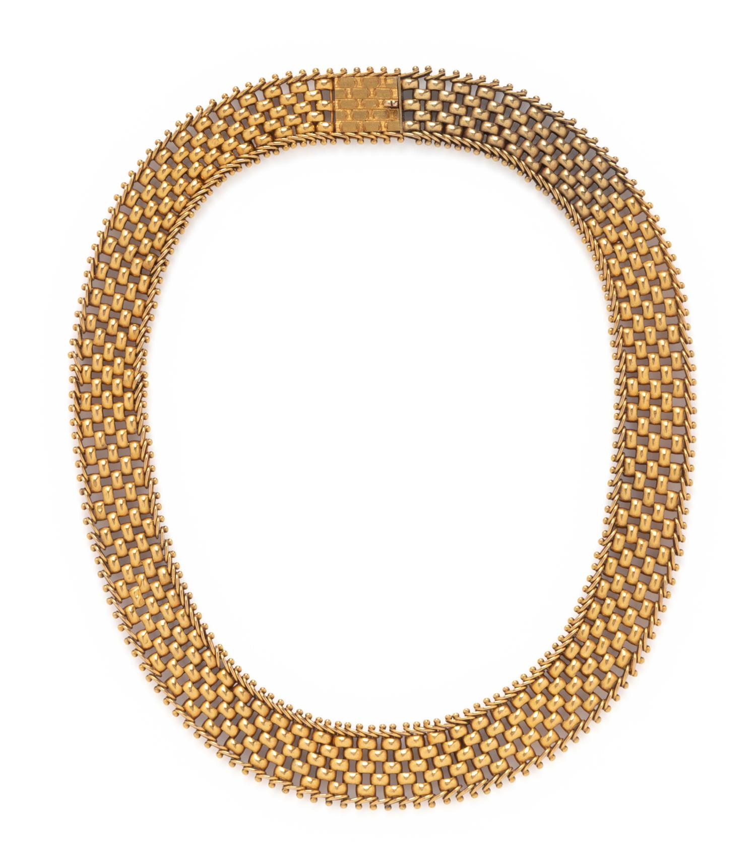 YELLOW GOLD MESH NECKLACE
