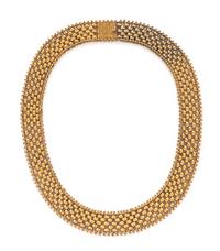 YELLOW GOLD MESH NECKLACE