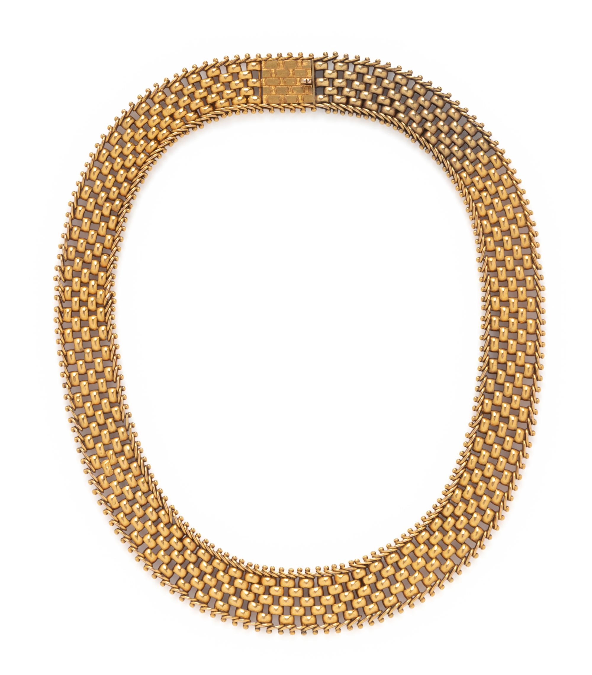 YELLOW GOLD MESH NECKLACE