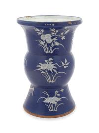 A Chinese Glazed Terracotta Gu-form Vase — 19TH CENTURY