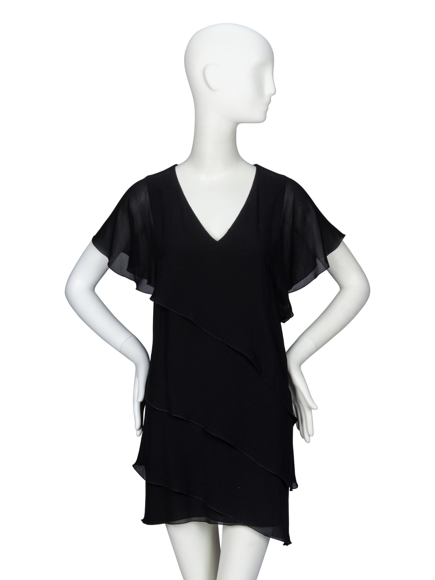 SAINT LAURENT, SILK GEORGETTE MINIDRESS