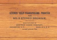 [EARLY PHOTOGRAPHY]. Eastman Kodak Co., No. 2 Stereo Brownie camera with stereo self-transposing printer. Rochester, NY, ca 1905-1910.