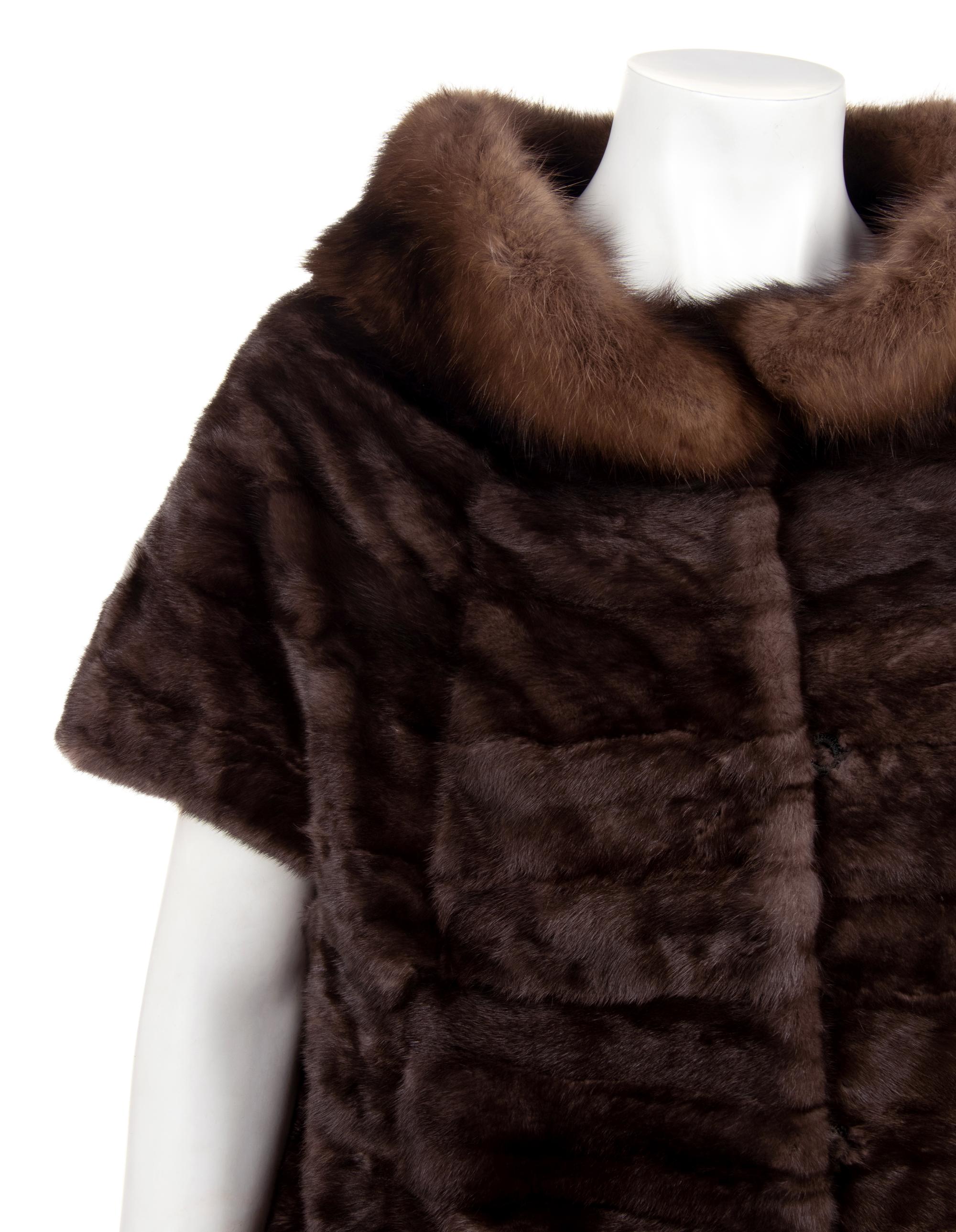 J. Mendel Ermine Jacket with Sable Collar