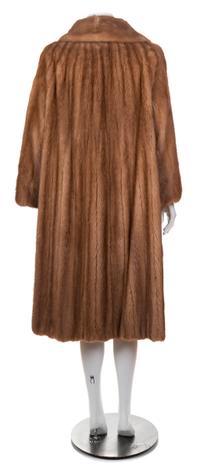 A Light Brown Mink Coat with Matching Hat, No size; Hat circumference: 21.5".