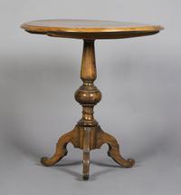 A Marquetry Center Table, Height 27 x diameter 26 1/2 inches.