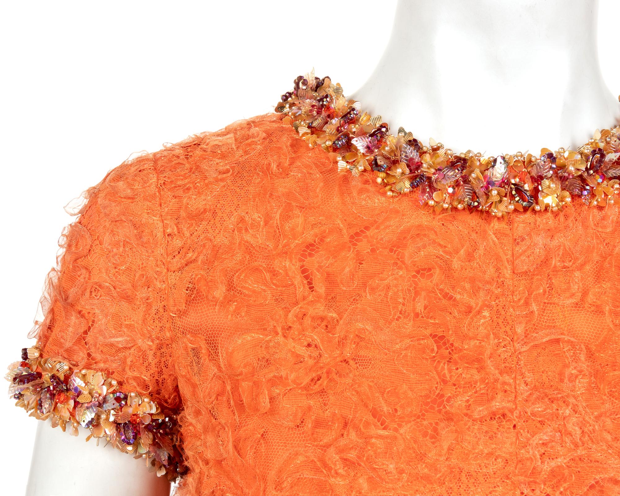 Orange A-Line Dress Attributed to Yves Saint Laurent, Haute Couture Fall/Winter 1965-66