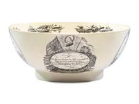 A Liverpool Transfer-Printed Creamware 'John Adams' Punch Bowl