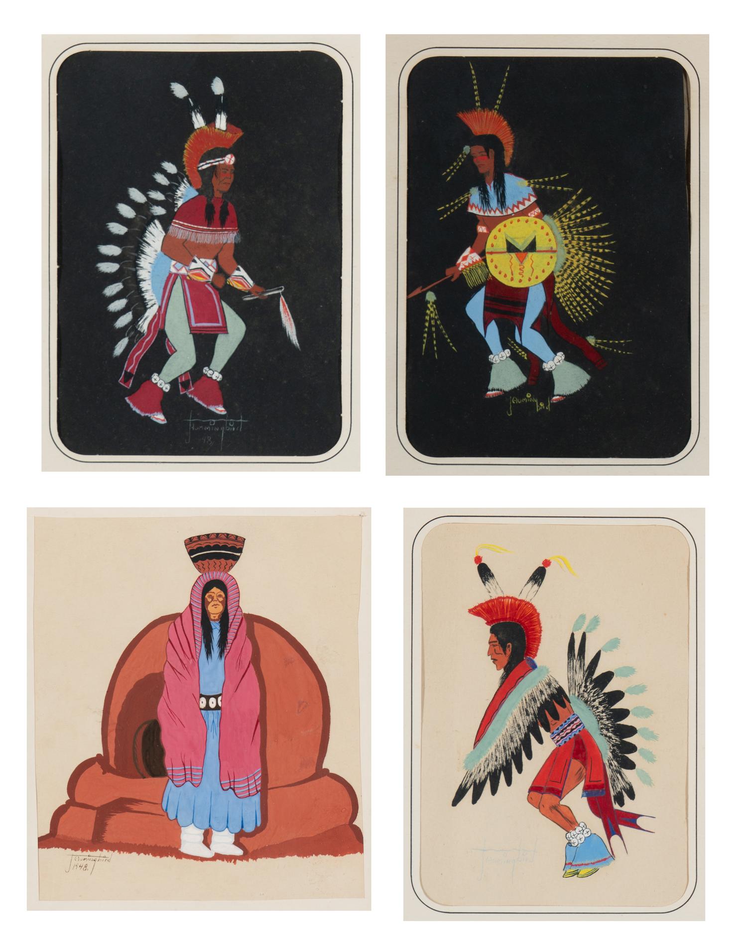 untitled, fancy dancers and woman with basket