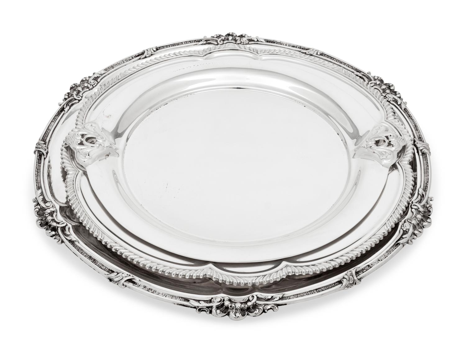 Three Silver Serving Trays