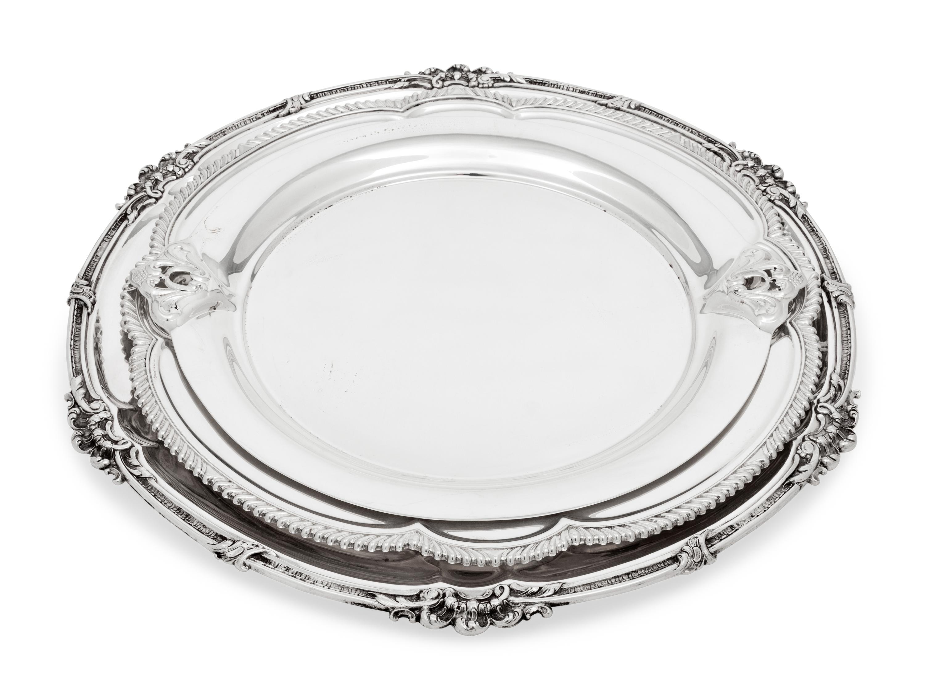 Three Silver Serving Trays
