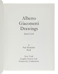 [GIACOMETTI, Alberto (1901-1966)]. LORD, James. Giacometti Drawings. Greenwich, CT: New York Graphic Society, 1971.