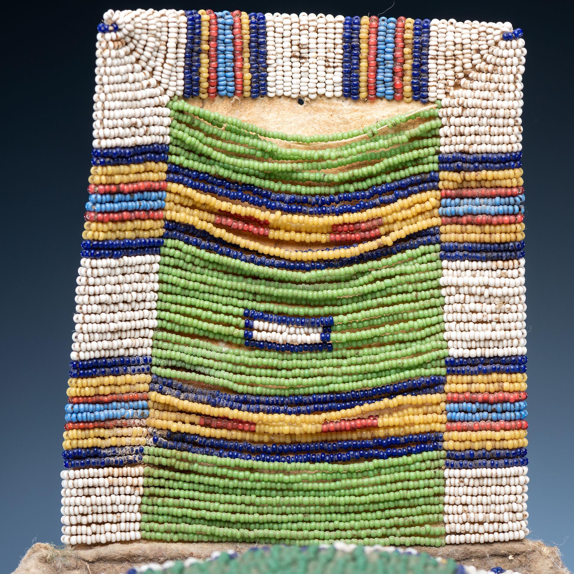 Sioux Child's Beaded Hide Cradle