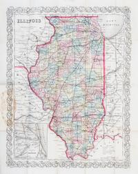 (MAP, ILLINOIS) Illinois [with inset: Vicinity of Chicago]. New York, 1856