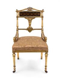 An American Aesthetic Inlaid and Gilded Side Chair