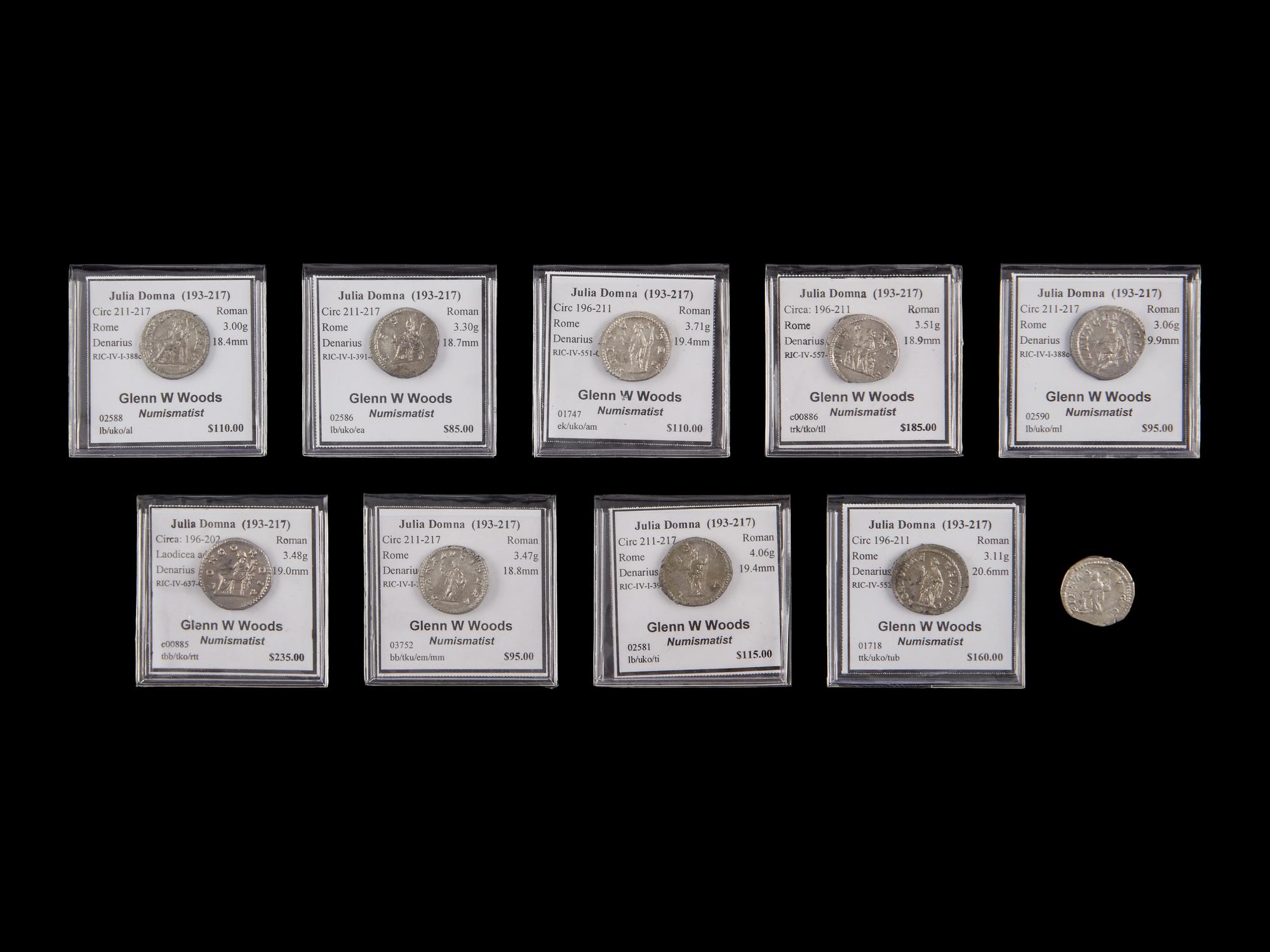 [ANCIENT] ROMAN EMPIRE. Julia Domna (c. 193-217). Ar Denarius. Ten Coins.
