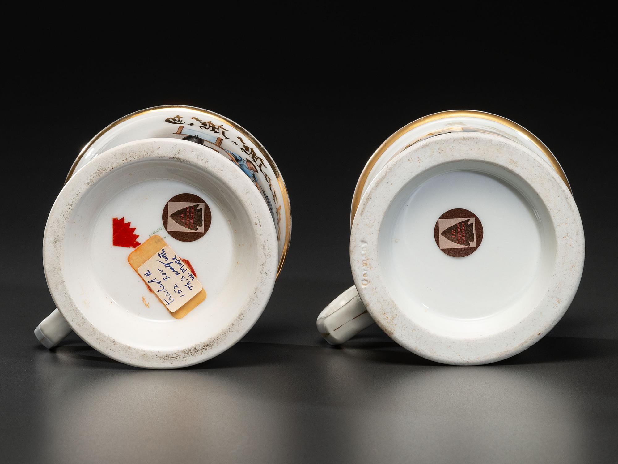 Two Tradesman's Porcelain Occupational Shaving Mugs