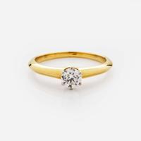 A Vintage Tiffany & Co. Diamond Ring 0.42 Carat Round Brilliant-Cut Diamond, GIA Certified