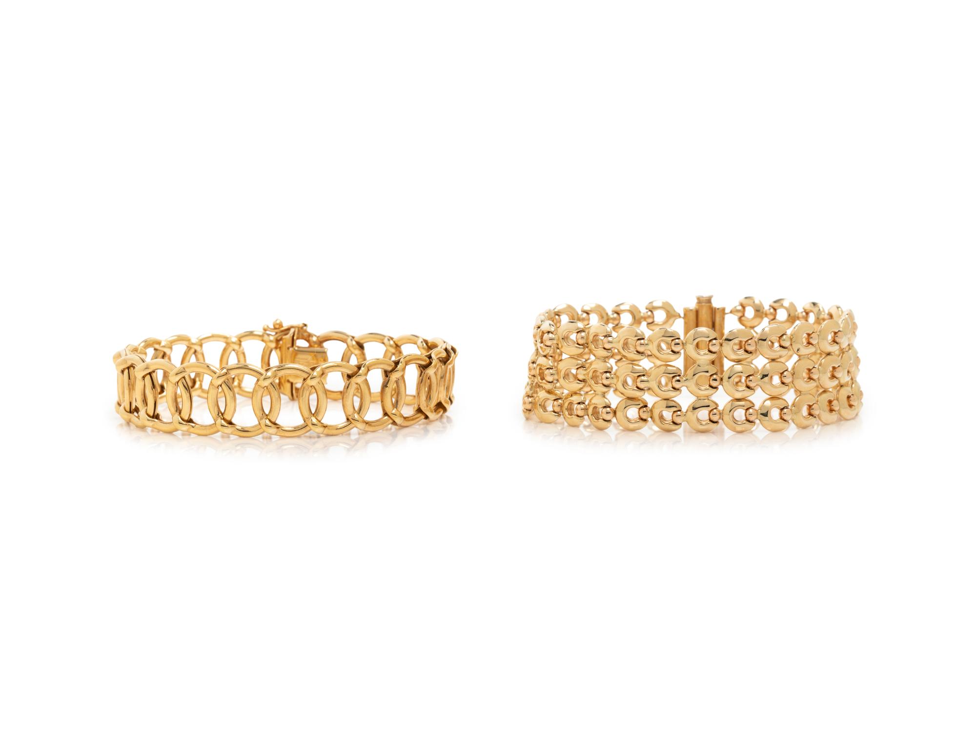 TWO YELLOW GOLD BRACELETS