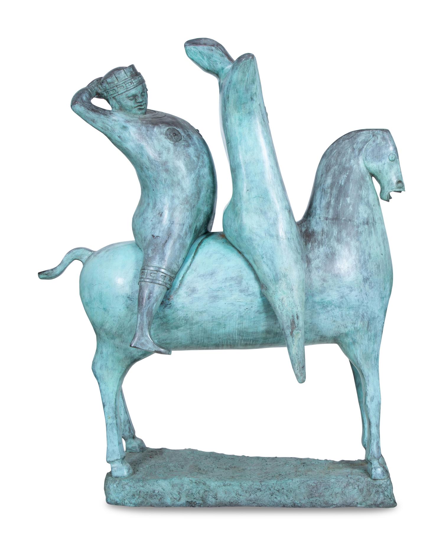 Caballo con dos jinetes