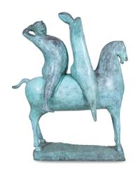 Caballo con dos jinetes