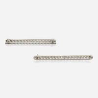Two diamond and platinum brooches