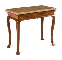 A George II Walnut Marble-Top Side Table