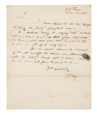 KEY, Francis Scott (1779-1843). Autograph letter signed ("F. S. Key"), to Mr. William Taylor. Georgetown, 23 December 1815.