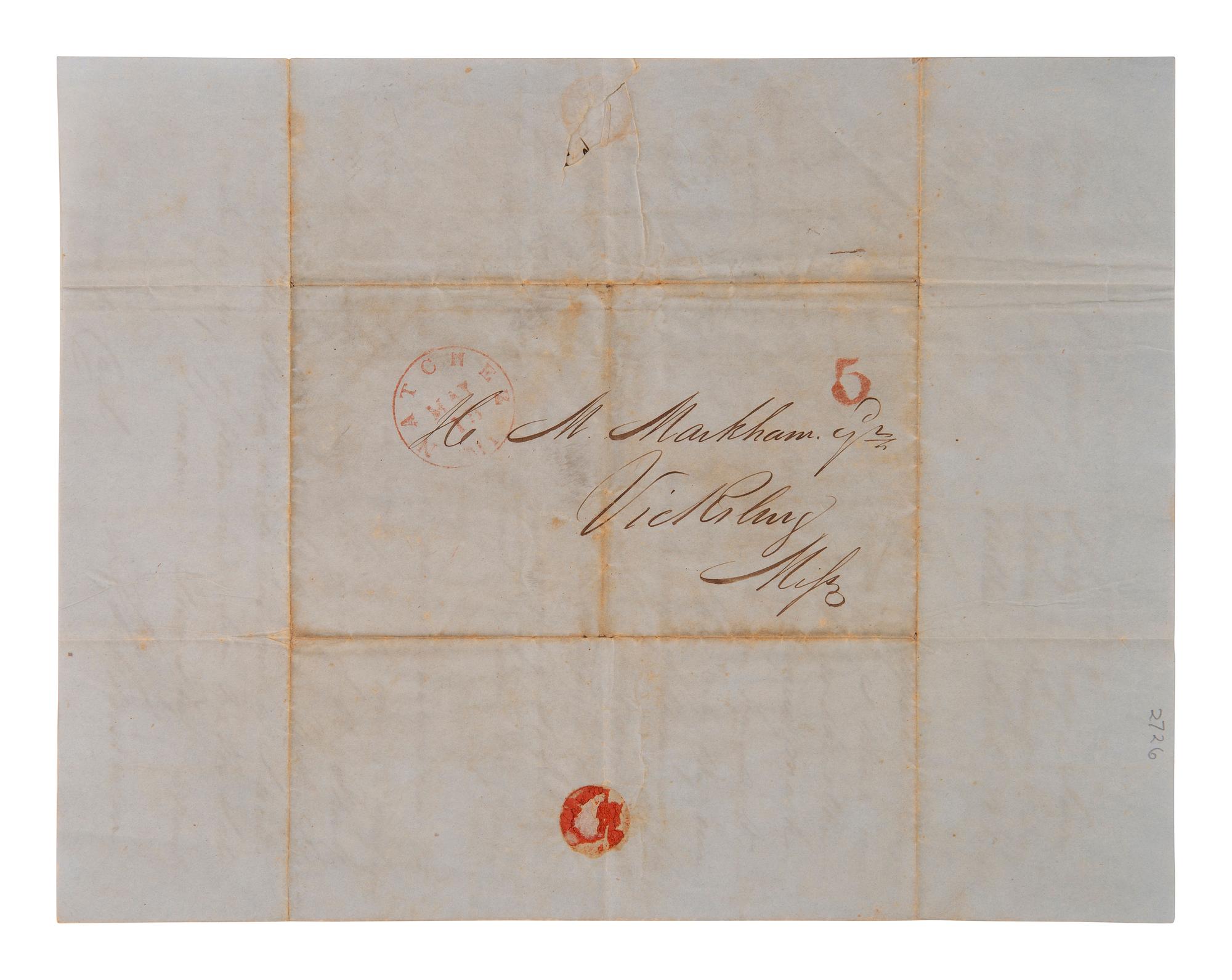 [ENSLAVEMENT]. Letter regarding the sale of 22 named enslaved persons, with legal implications. 1846.
