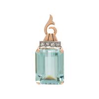 AQUAMARINE AND DIAMOND PENDANT