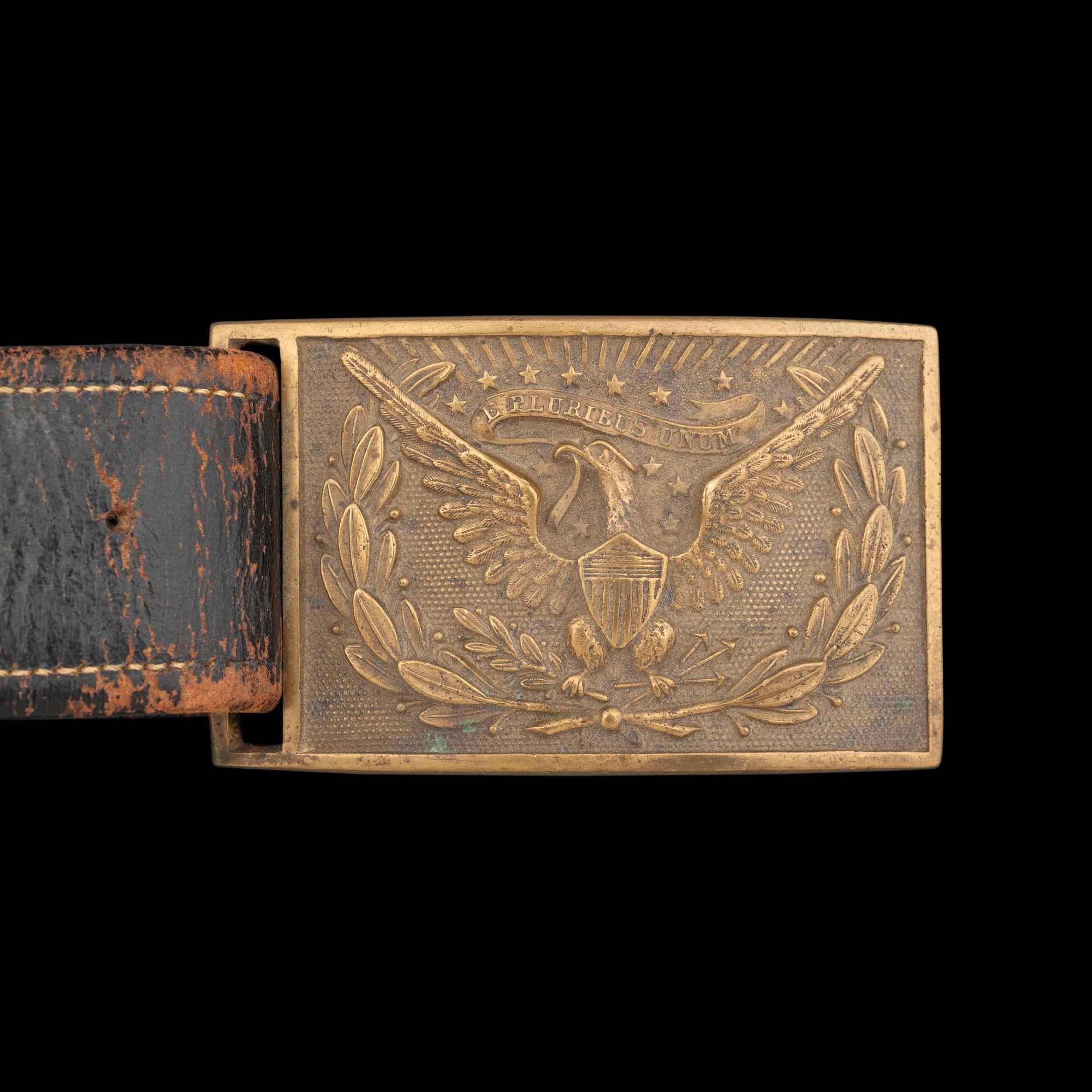 Cased Damascus Bladed Import 1850 Staff & Field Officers Sword Presented to Capt. (Major) William Wood - 9th NY Heavy Artillery with Belt and Sash