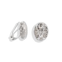 DIAMOND AND WHITE GOLD BOMBE EARRINGS
