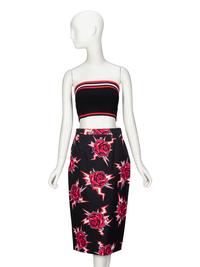 PRADA, KNIT BANDEAU & PRINTED SKIRT