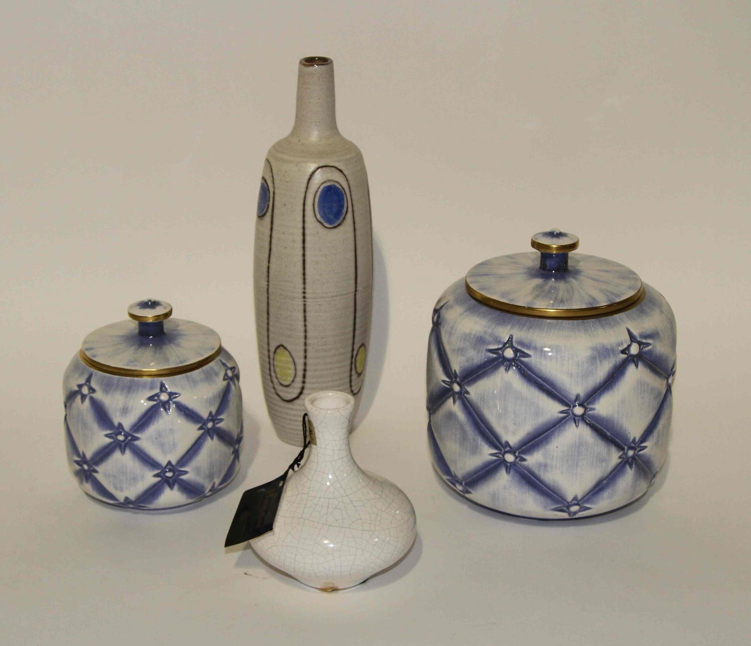 A Group of Seven Haeger Pottery Articles Height of tallest 21 1/2 inches.