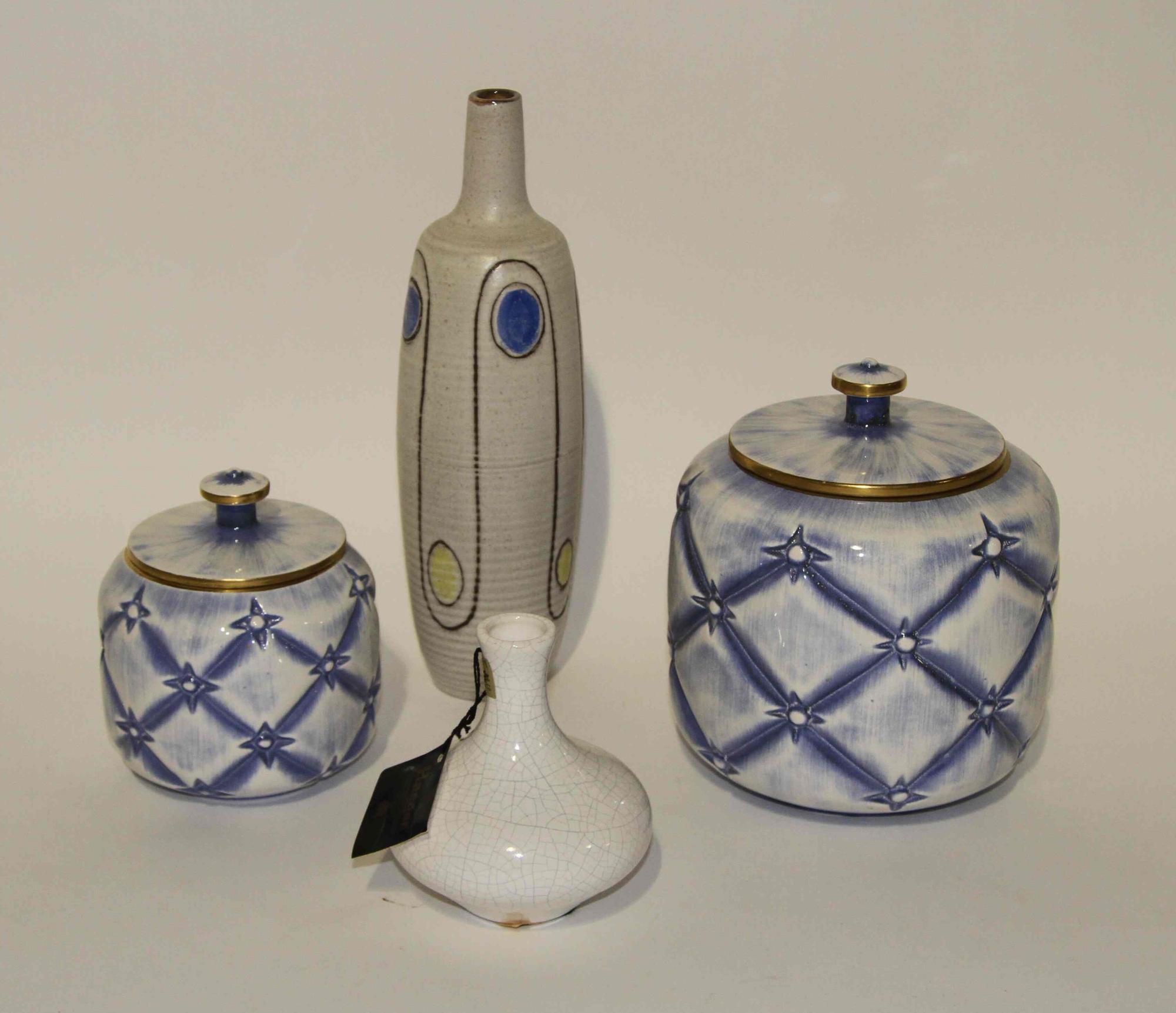A Group of Seven Haeger Pottery Articles Height of tallest 21 1/2 inches.