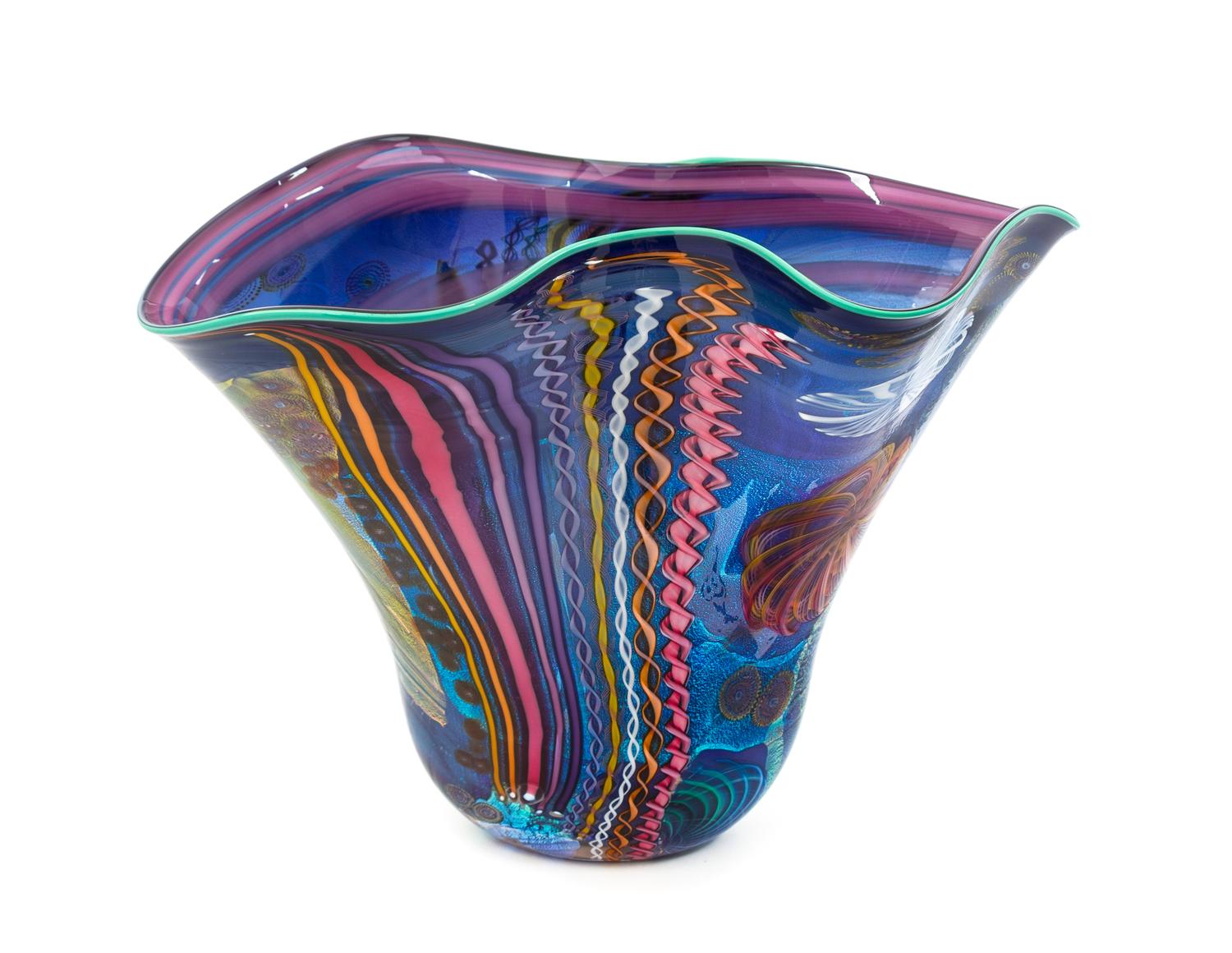 An American Studio Glass Vase, James Nowak (b. 1956) Height 16 1/2 inches.