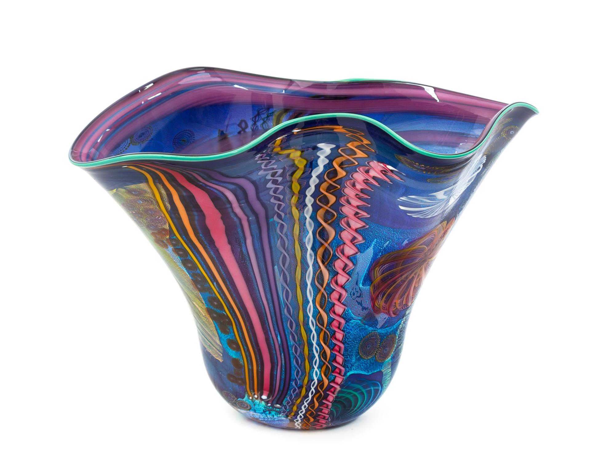 An American Studio Glass Vase, James Nowak (b. 1956) Height 16 1/2 inches.