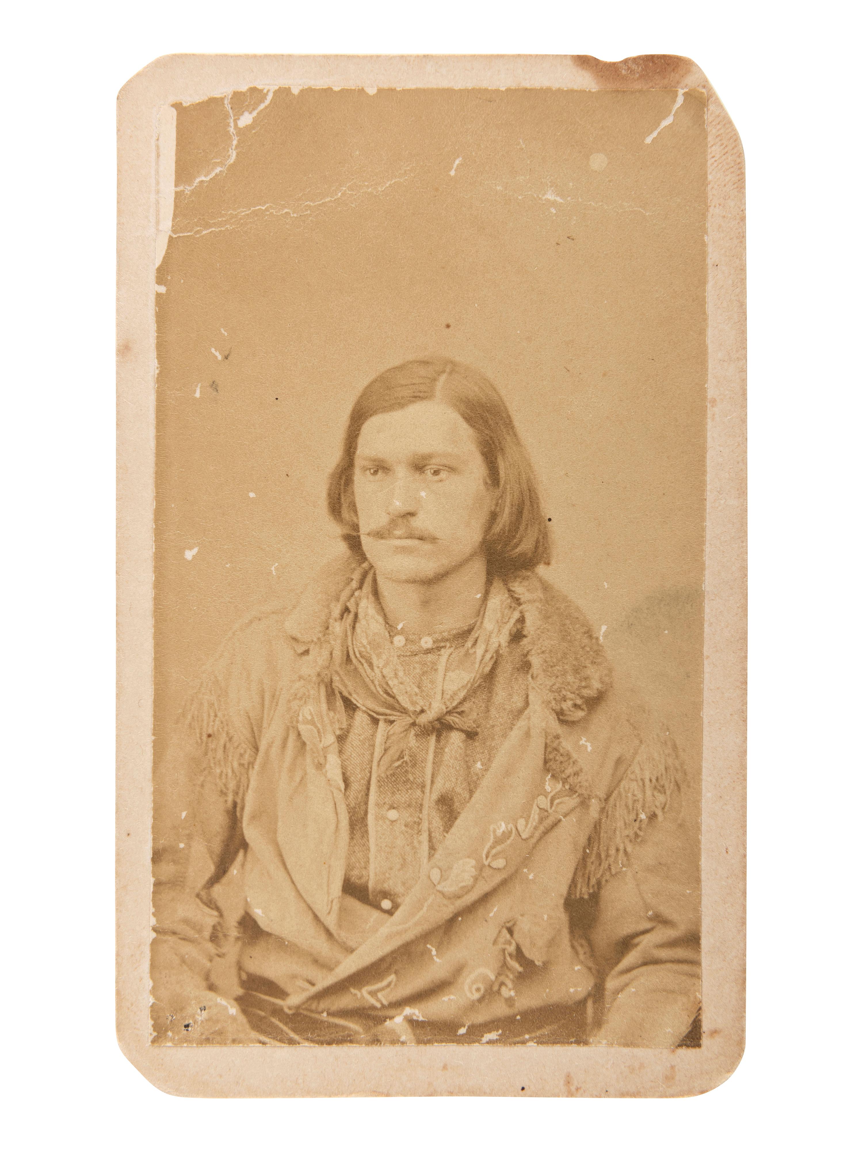 [WESTERN AMERICANA]. MORROW, Stanley J., photographer. CDV of Luther "Yellowstone" Kelly. Yankton, Dakota Territory.
