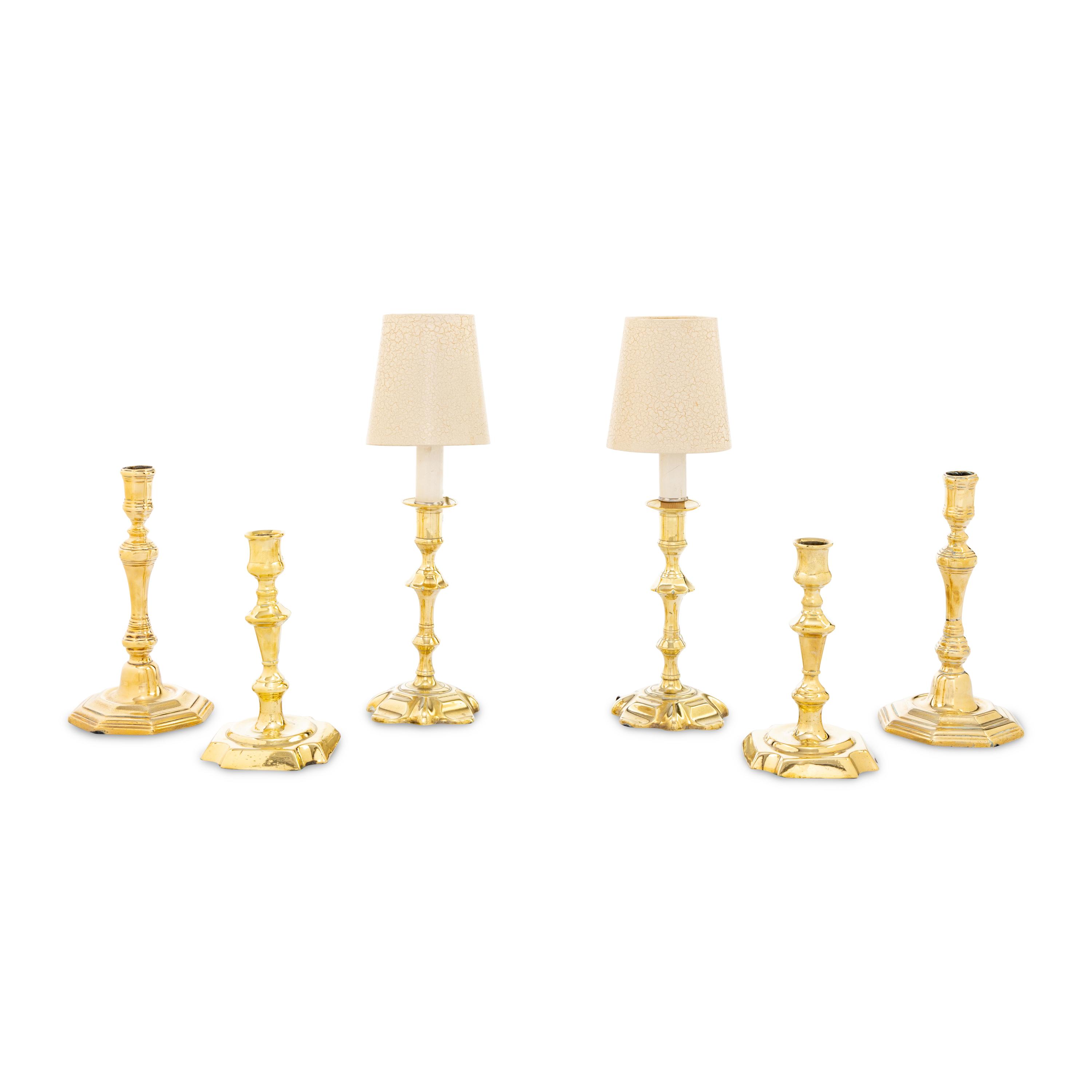 Three Pairs of English Candlesticks