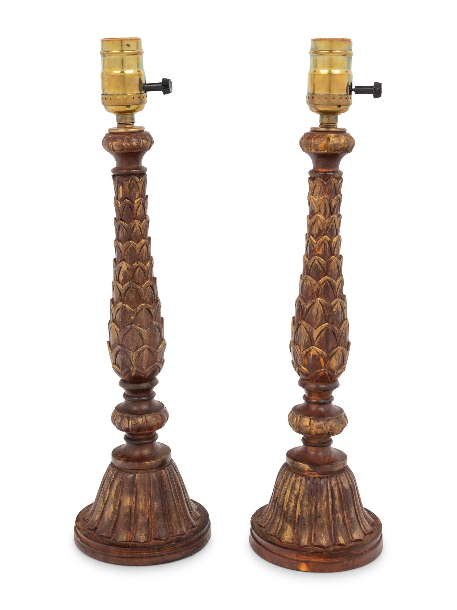 A Pair of Giltwood Table Lamps