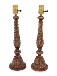 A Pair of Giltwood Table Lamps