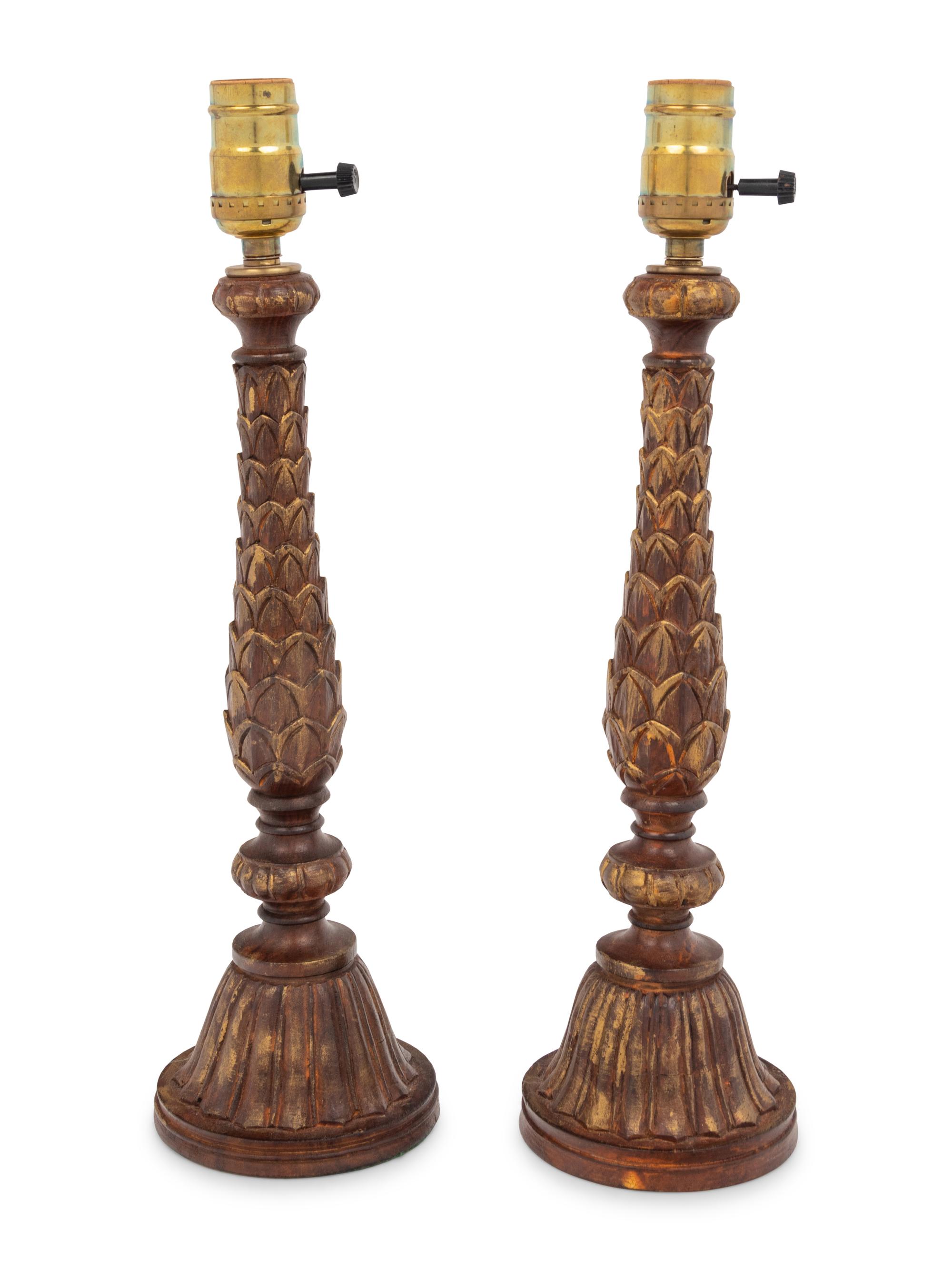 A Pair of Giltwood Table Lamps