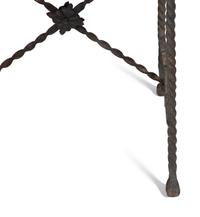 A Mizner Wrought Iron Side Table with Inset Spanish Tile Top
