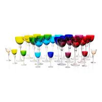 A Saint-Louis Colored Glass Stemware Service