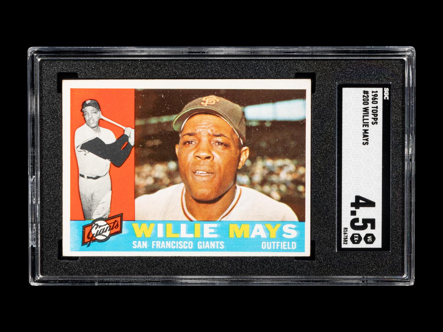 A 1960 Topps Willie Mays Baseball Card No. 200 (SGC 4.5 VG/EX+)