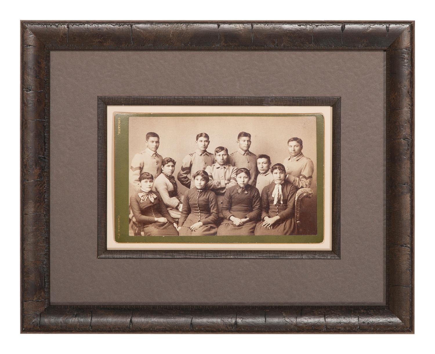 CHOATE, John N. (1848-1902), photographer. 3 boudoir cards featuring groups of students at Carlisle Indian School. Carlisle, PA, ca 1880s.
