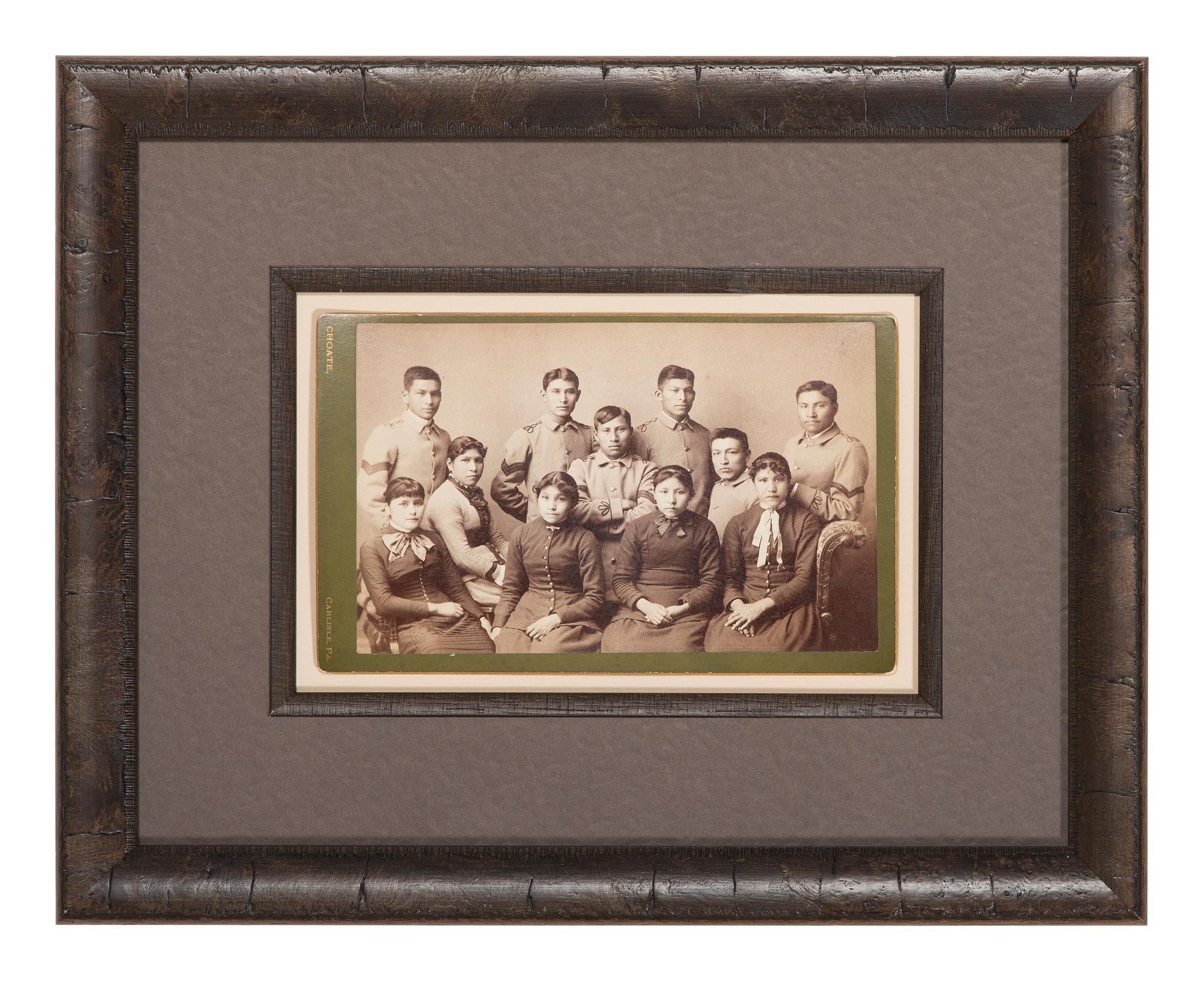 CHOATE, John N. (1848-1902), photographer. 3 boudoir cards featuring groups of students at Carlisle Indian School. Carlisle, PA, ca 1880s.